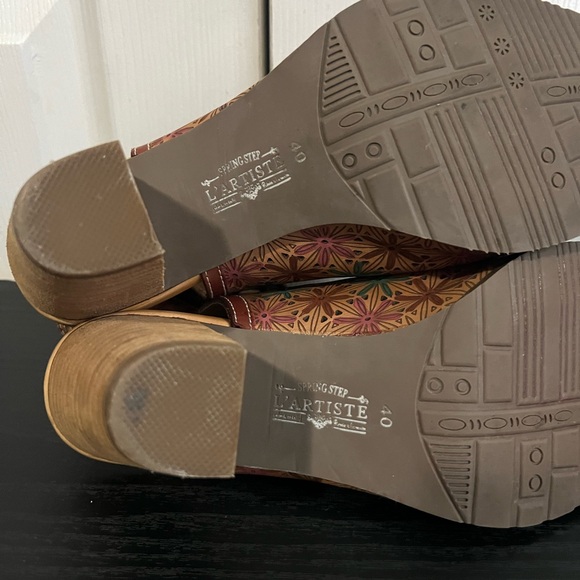 L' Artiste x Spring Step "Laure" Floral Print Wedge Sandals Women Size US 9 EU40 - Picture 7 of 10